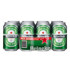 Pivo Heineken 0,33 plech, 8 ks